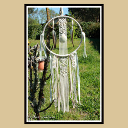 Macramé mural en coton macramé blanc